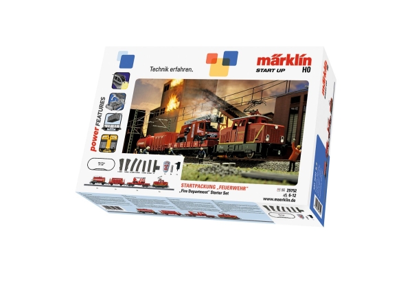 картинка Стартовый набор железной дороги "Поезд пожарной службы", арт. 029752 интернет-магазин TuKiTu.ru